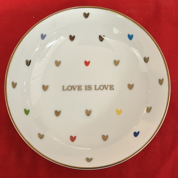 Williams Sonoma Pottery Barm small dipping/trinket bowl hearts with gold trim - Picture 1 of 7